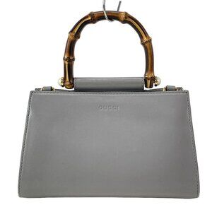 GUCCI Nimfair Gray Leather Handbag bran-796-090525